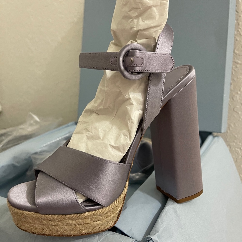 Prada Satin Crisscross platform Sandals - Picture 2 of 2
